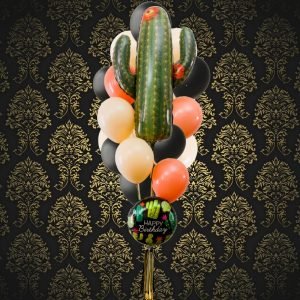 Cactus Balloon Bouquet – Black Coral