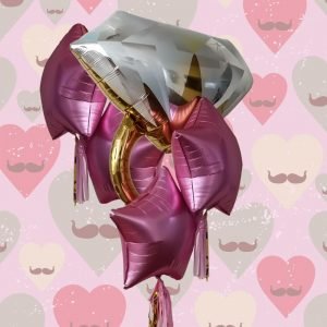 Engagement Ring Balloon Bouquet – Latex Free