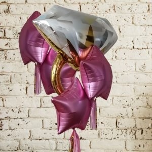 Engagement Ring Balloon Bouquet – Latex Free