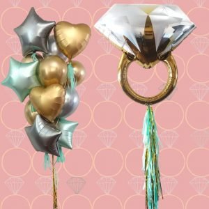 Engagement Ring Balloon Bouquet – Emerald